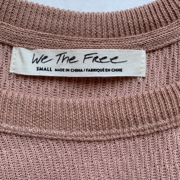 NWOT Free People Rainbow Dreams Sweater Swit Top Arizona Sands Pink Sma… - Picture 5 of 9